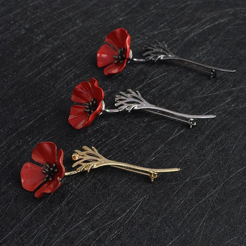Lest we Forget Poppy Brooch