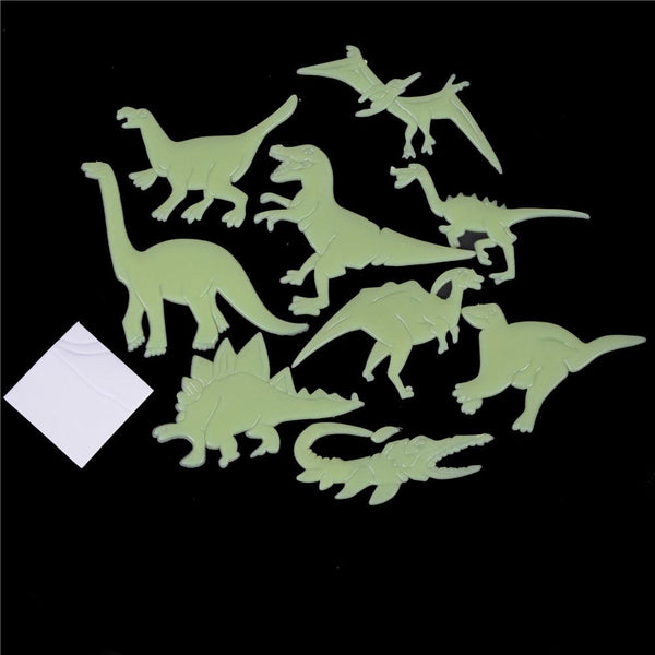 9 Pieces Glow In The Dark Dinosaurs Stickers