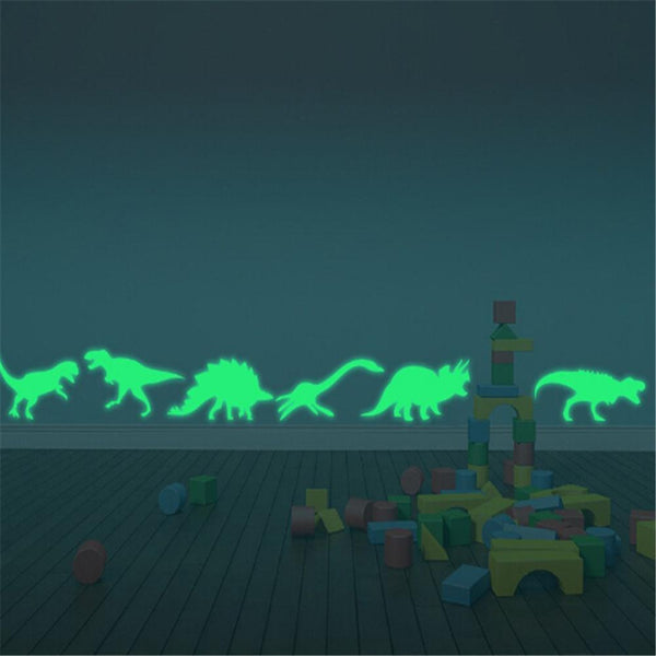 9 Pieces Glow In The Dark Dinosaurs Stickers