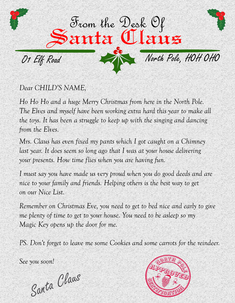 Personalized Letter From Santa - Christmas Gift for Children