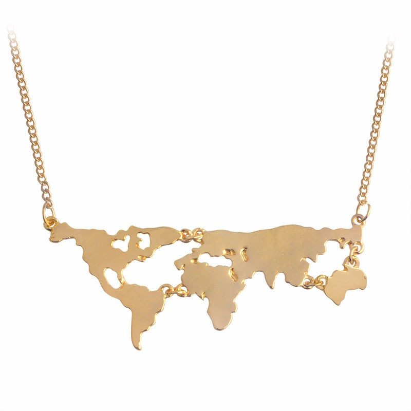 Globe World Map Pendant Necklace