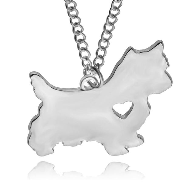 Yorkshire Terrier Dog Heart Necklace