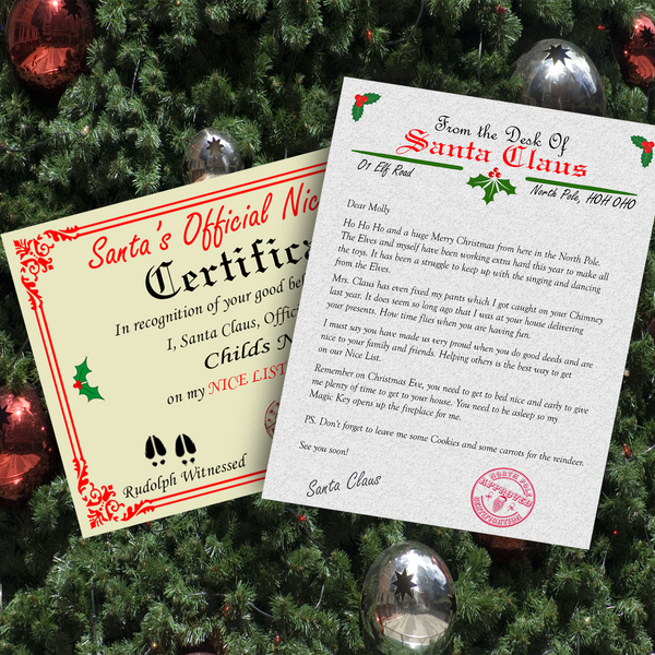 Santa Claus Nice or Naughty List Certificate