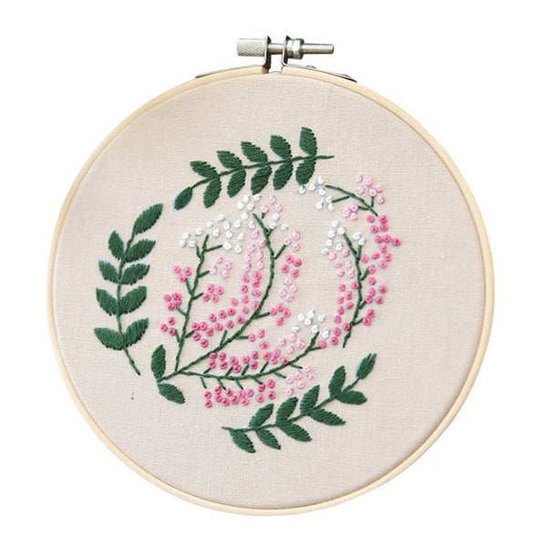 Easy Flower Embroidery Kit Stitch Needlework for Beginner