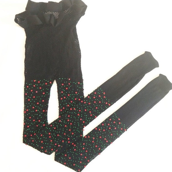 Kids Fishnet Tights with Gem Stones