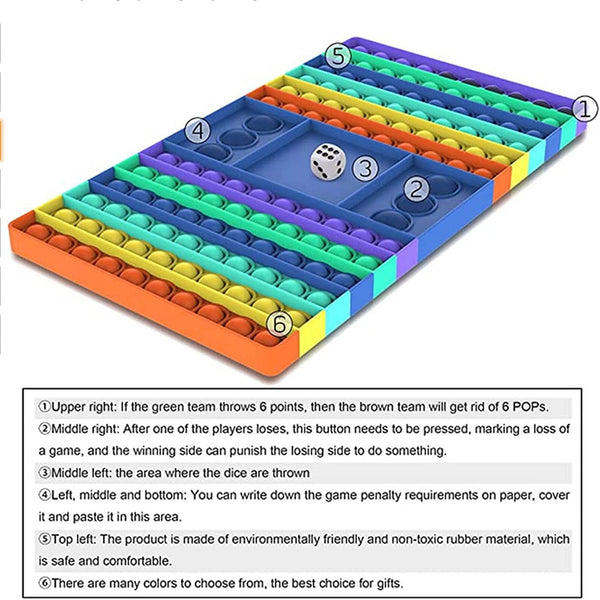 Silicone Rainbow Chess Board Bubble GameMat