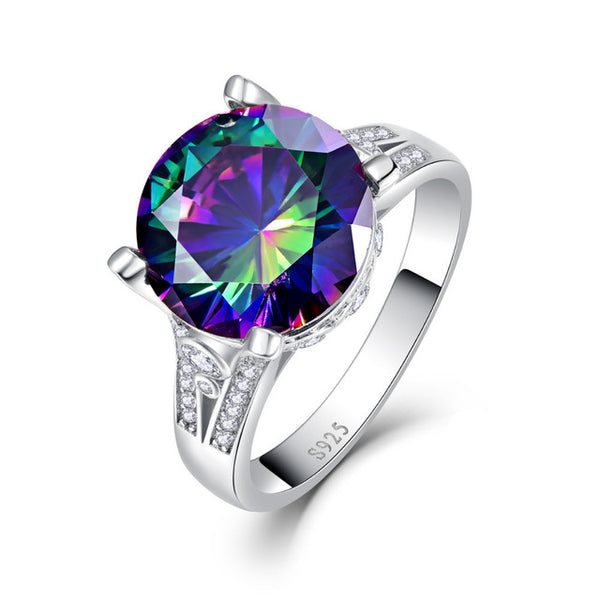 Elegant Rainbow Topaz 10,5 ct  925 Sterling Silver Ring