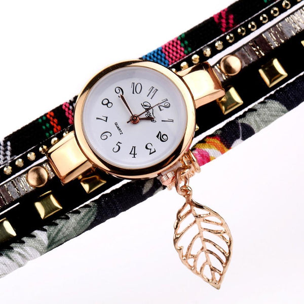 Leaf Fabric Bracelet Watches