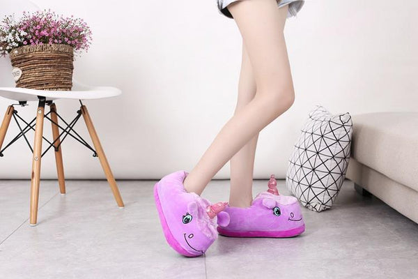 Funny Purple Unicorn Slippers