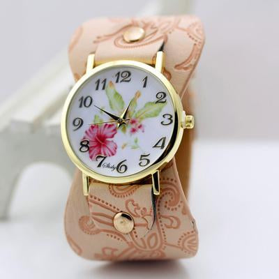 Floral Bangle Style Watch