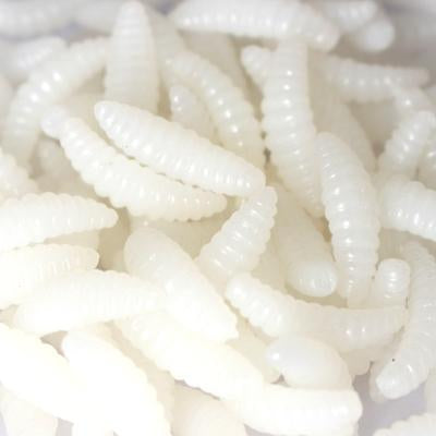 50PCS 2cm 0.3g maggot Grub Soft Lure Baits