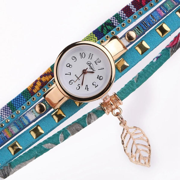 Leaf Fabric Bracelet Watches