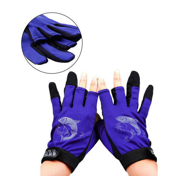 3 Cut Finger Anti-slip Fishing Gloves