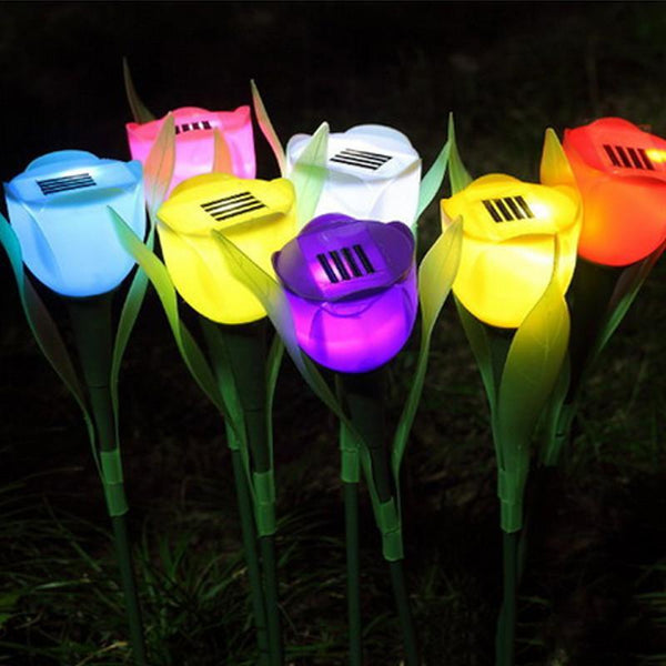 Outdoor Garden LED Light Solar Powered Tulip Lawn Lamp