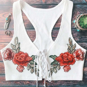 Rose Lace-Up Top