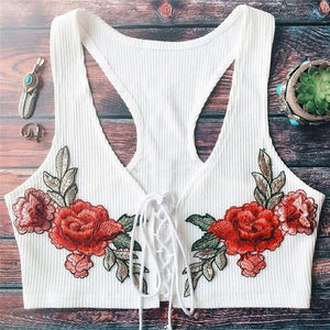 Rose Lace-Up Top