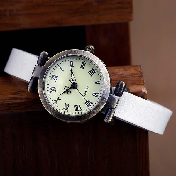 Roman Dial Styled Leather Watch