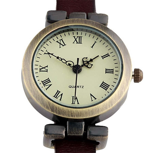 Roman Dial Styled Leather Watch