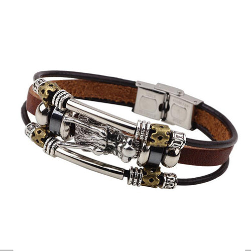 Tibetan  Men Leather Bracelet