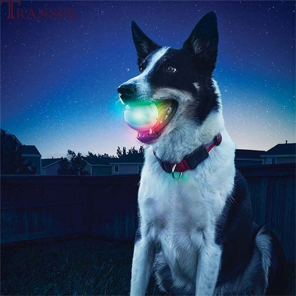 LED Lighting Glowing Rubber Dog Ball Toy Outdoor Training&  Chew Bite