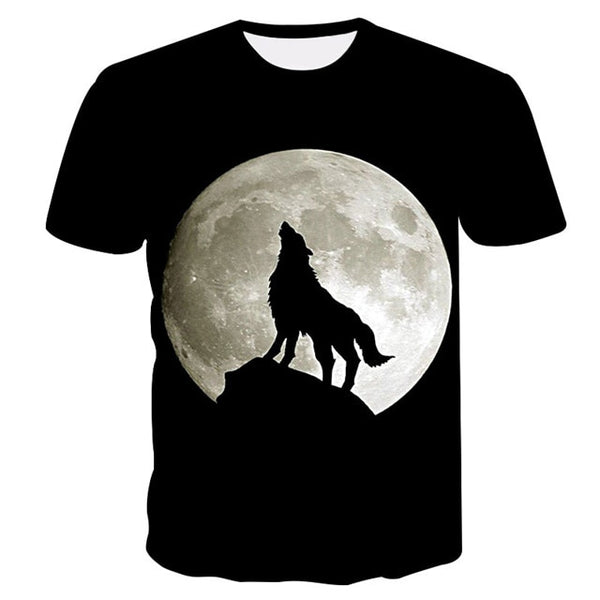 Newest Wolf 3D Print Animal Cool Funny T-Shirt For Men